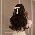 thumbnail image 3 of Horquilla con lazo para el pelo de tela para mujer, pinzas para el pelo con cinta, tocado, lazo blanco y negro, Clip superior, accesorios de joyas para el cabello femenino, 3 of 5