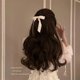 thumbnail image 3 of Horquilla con lazo para el pelo de tela para mujer, pinzas para el pelo con cinta, tocado, lazo blanco y negro, Clip superior, accesorios de joyas para el cabello femenino, 3 of 5