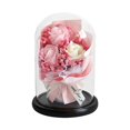 thumbnail image 2 of HongHeng Clearance Under $2.00 Soap Flower Dried Flower Bouquet Rose Superior Quality Glass Cover Eternal Flower Gift Box Christmas Valentine's Day Gift, 2 of 6