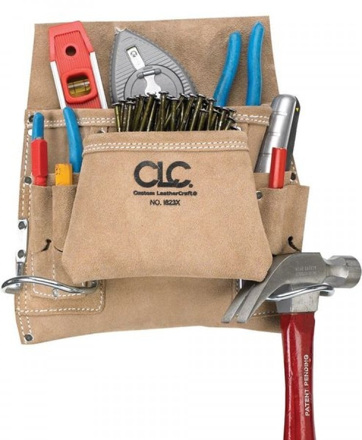 Custom Leathercraft I823X 8Pocket Carpenter's Nail and Tool Bag