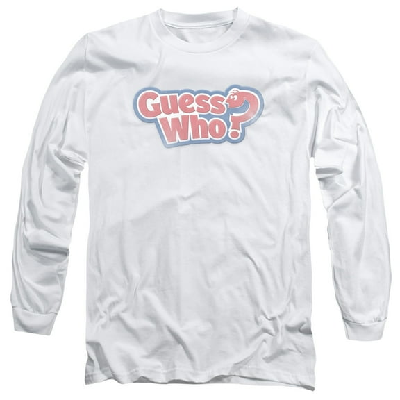 Guess Who Guess Who Distressed Logo Long Sleeve Adult 18/1 T-Shirt White