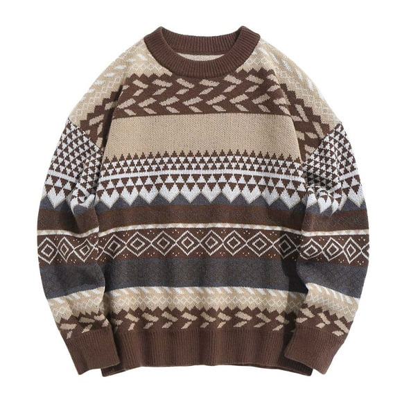 fheaev Sweater for Women Pullover Top Fashion Women Long Sleeve Print Knitting Sweater Casual Tops Blouse