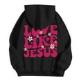 thumbnail image 5 of TrendOFT Christian Hoodies for Women Love Like Jesus Graphic Sweatshirt Bible Verse Religious Pullover Tops Black XL, 5 of 8