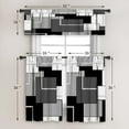 thumbnail image 2 of Dark Grey Kitchen Curtains Tiers and Valances Set 3 Piece for Windows Geometric Modern Art Kitchen Window Curtains Set,Grey and Black Valances for Living Room(36" Tiers Set), 2 of 6