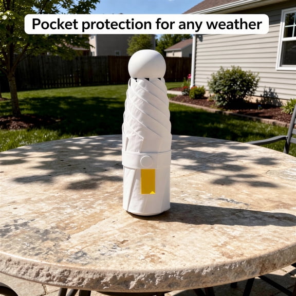 2 Pcs Sun Umbrella with Case, 5.5 in / 14 cm Small Compact Sun Protection Umbrella for Purse, 39.4 in / 100 cm Lightweight Portable Mini Parasol with Protection Coating