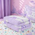 thumbnail image 5 of meiyoeat Cloud Stars Initial D Zipper Full Size Comforter Sets with Fitted Sheet and 2 Pillowcases,Purple Rainbow Heart Print Zipper Bedding Set For Girl,Colorful Stars Reversible,4 Pieces, 5 of 7