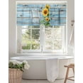 thumbnail image 4 of Sweet Home Valances for Windows Sunflower Vintage Rustic Lake Blue Stripe Wood Board Valance Rod Pocket Short Window Treatments Curtains for Kitchen Bathroom Living Room Bedroom, 42 x 12 Inch, 4 of 7