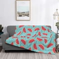 thumbnail image 2 of Rateoe Watermelon Pattern Flannel Throw Blanket, Ultra-soft Blanket for Bed, Couch, Car, Hypoallergenic Anti-pilling blanket-80"x60"(Horizontal), 2 of 6