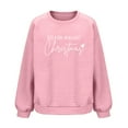thumbnail image 6 of Neewe Christmas Women's Fall Oversized Sweatshirt Casual Waffle Knit Long Sleeve Crewneck Split Pullover Tunic Tops, 6 of 6