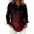 thumbnail image 6 of Endives Womens Shirts Gradient Color Casual Long Sleeve Button Down Blouse Shirt Womens Tops Spring Outfit, 6 of 6
