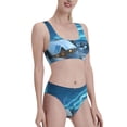 thumbnail image 2 of Daiia Mountain Cottage In Snow printed 2 piece Swimsuit Bikinis for Women High Waisted Racerback Bathing Suits Summer Tummy Control Scoop Neck Swimwear-Medium, 2 of 8