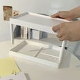 thumbnail image 6 of Storage Rack 2-Tier Desktop Storage Rack Organizer for Kitchen, Bathroom, Office, Dorm, Spice Rack, Cosmetic and Stationery Holder, White Plastic Construction, Easy Assembly, Space-Saving Design, 6 of 7