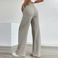 thumbnail image 6 of Idoravan Women's High Waisted Pants Fashion Women Loose Bandage High Waist Solid Color Elastic Waist Pocket Pants Casual Trousers Gray XXL, 6 of 10