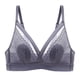 thumbnail image 1 of Gibobby Brasier deportivo para mujer Ropa interior de encaje francés con copa triangular, sujetador pequeño sin anillo de Brasier sin varillas para mujer(Azul,CH), 1 of 4