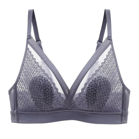 

GWAABD Padded Push Up Bras for Women Summer Ultra Thin Bud Bra Underwear No Steel Ring French Big Open Back Beautiful Back Lace Bra