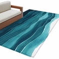 thumbnail image 2 of Area Rug 48×72in, Summer Gradient Blue Ocean Wave Floor Carpet Living Room Rug, Abstract Water Ripple Non-Slip Welcome Mat Indoor Rugs for Bedroom Dining Room, 2 of 9