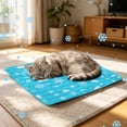 thumbnail image 4 of Runkheen 2026 New Self-Cooling Dog Mat, Portable Washable Cooling Pad for Dogs Cats, Summer Pet Crate Kennel Mat for Indoor Outdoor Car Use, Deep Blue XL Size, 4 of 9