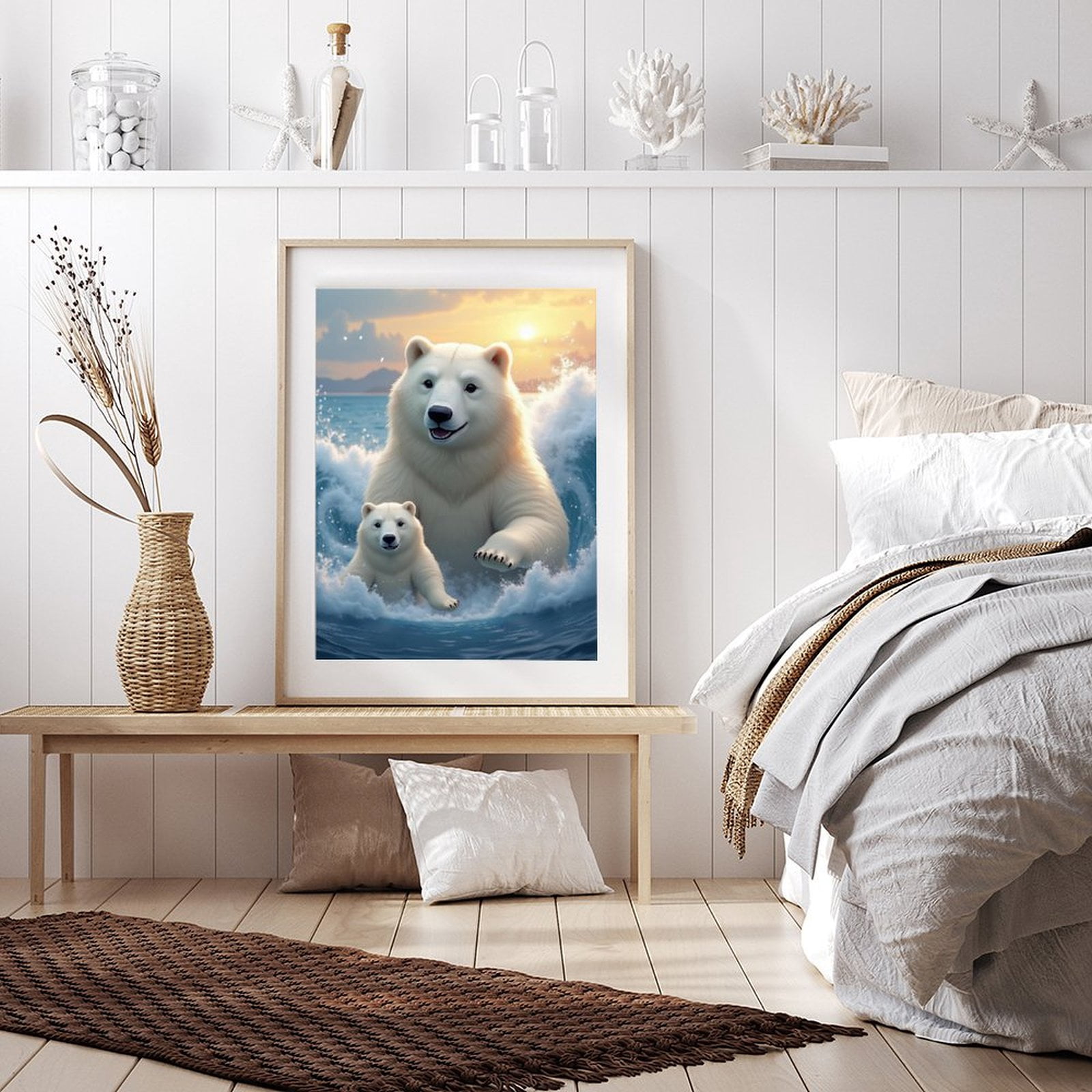 Diamond Art Kit for Adults, Classic Bear White Print No.68 Diamond Painting for Adults Beginners, 5D DIY Diamond Art Painting Kits, Colorful Diamond Painting Craft for Home Decor 12x16