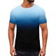 thumbnail image 2 of Ceisia Men's Slim Fit Blue-Black Gradient Print Crew Neck T-Shirts, Breathable Stretch Casual Sports Tops Gifts, 2 of 9