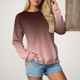 thumbnail image 2 of idosla Womens Casual Crewneck Sweatshirt Long Sleeve Tops Cute Pullover Loose Fit (Brick Red, XL), 2 of 5