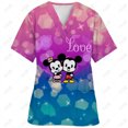 thumbnail image 3 of Blusa médica con estampado navideño de Mickey Mouse, talla 5xl, uniforme de manga corta, uniforme de médico y enfermera, blusas de trabajo para centros de revisión para niños, 3 of 5