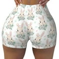thumbnail image 2 of Picia Rabbit And Flower Printed Workout Shorts for Women Seamless Scrunch Butt Lifting High Waisted Yoga Gym Booty Running Moisture-wicking Short Pants-Small, 2 of 9
