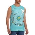 thumbnail image 2 of Kdxio Travelling on Airplane for Men's Muscle T-shirt,Sleeveless for Workout Running Athletic Gym Lounge Casual, 2 of 7