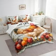 thumbnail image 3 of jejeloiu Farm Animal Chicken Bedding Comforter Set 7pcs,Colorful Fruit Apple Queen Bedding Sets,Old Barn Door Queen Sheet Sets,Microfiber Room Decor Reversible, 3 of 8