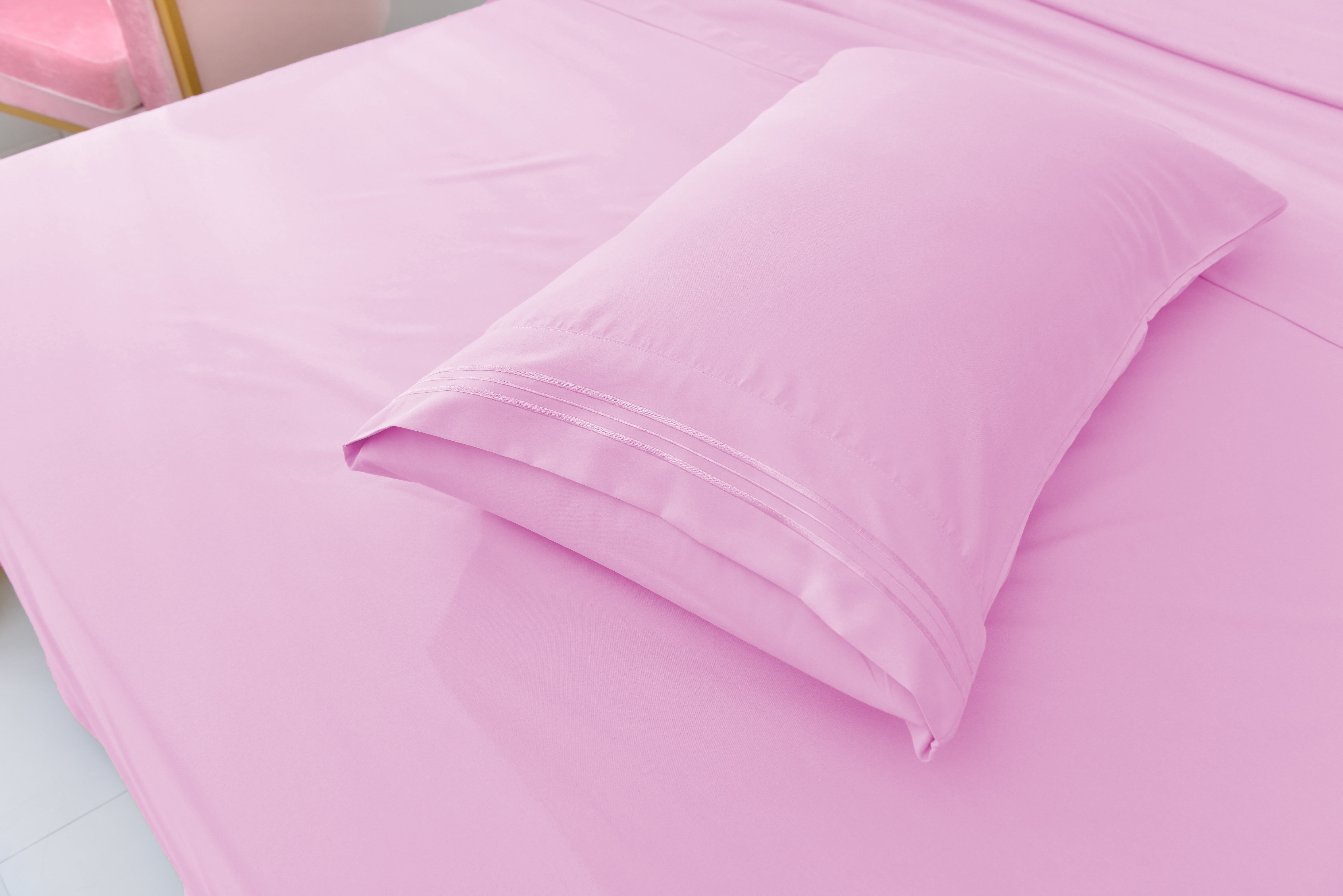 6 Piece Bamboo Rayon Sheets Set by OKAO, King Pink Sheets - Silky Soft - Wrinkle Free - Deep Pockets-Softer and Stronger Than Cotton Cool Sheets - 1 Fitted Sheet, 1 Flat, 4 Pillowcases King, Pink