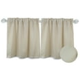 thumbnail image 2 of Aiking 30 inch Tiers Window Treatment - 2-Panels Brushed Rod Pocket Kitchen Curtain Tiers for Small Window / Kitchen / Event Designs, ( 28 by 30 inch/each, Ivory ), 2 of 4
