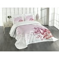 thumbnail image 3 of Ambesonne Wine Quilted Bedspread Set 3 Pcs, Grunge Abstract Framework, King Size, Lilac and White, 3 of 5