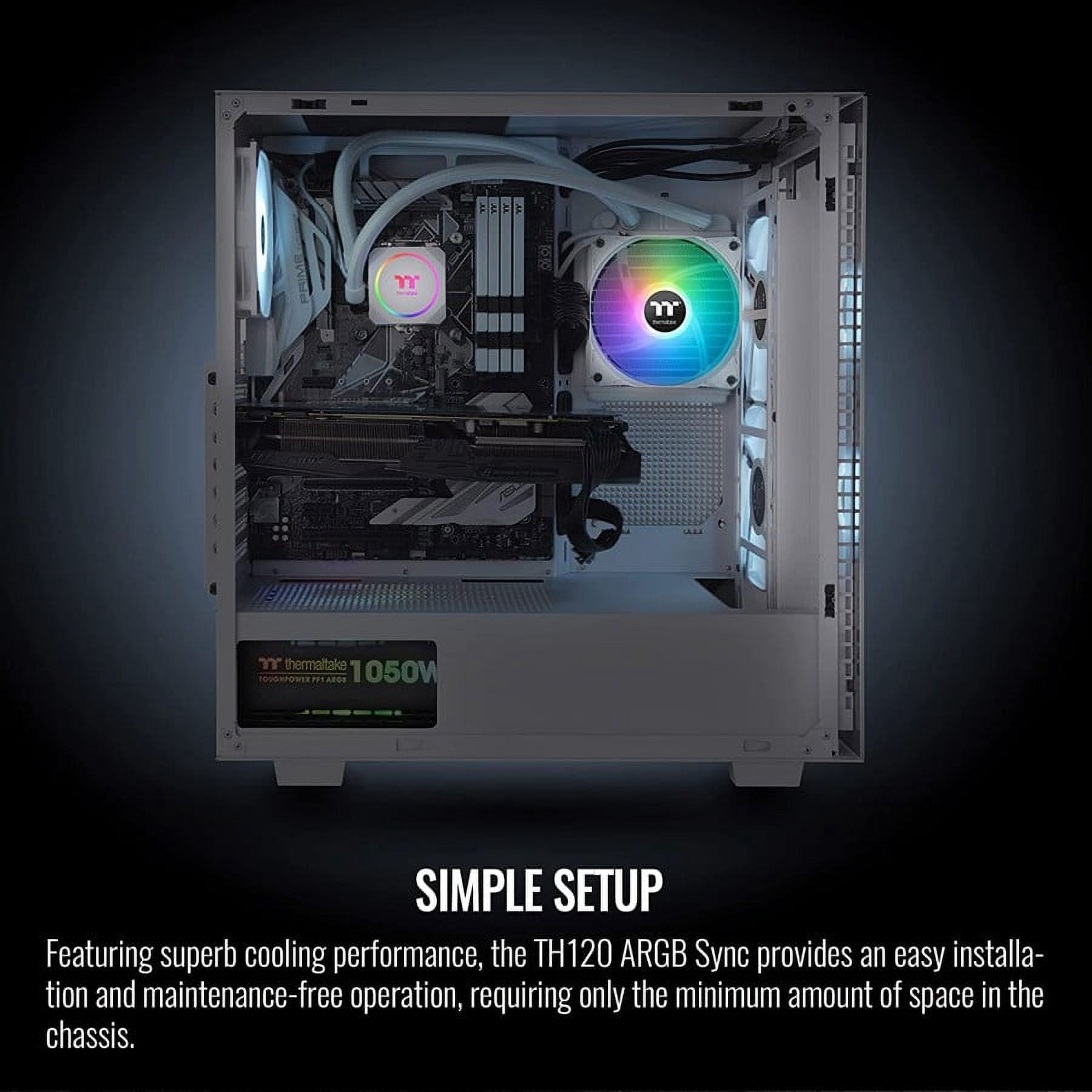 Thermaltake TH120 ARGB All-in-One Liquid Cooling System CPU Cooler, White