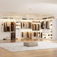 thumbnail image 5 of Homieasy Closet system with 7 wooden drawers, 7 hanging rods and corner tower, corner closet system with hanging, 127.5" L-shaped walk-in wardrobe organizer, 2000+ lbs capacity, set of 4, White, 5 of 7