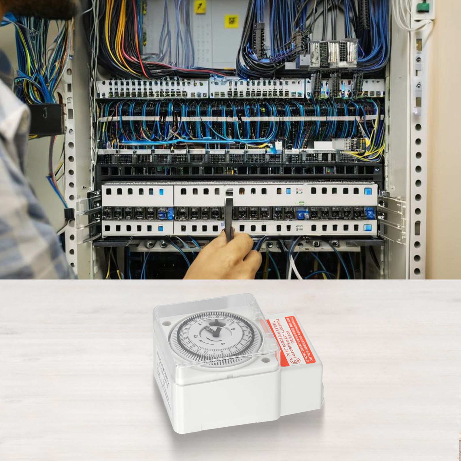 Beisidaer Analogue Timer For Din Rail Ac220V 24 Hour Mechanical Switch With 15 Minute