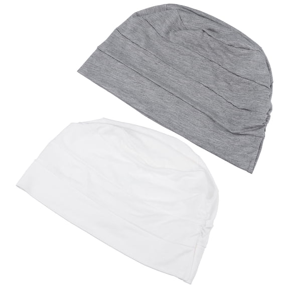 ELAYARD 2Set Lightweight Hair Cap for Sleeping Cotton Grey Elastic Design for Daily Use Women