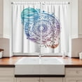 thumbnail image 2 of Ambesonne Galaxy Mandala Kitchen Curtains, Moon and Planet, 55"x39", Multicolor, 2 of 3
