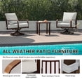 thumbnail image 3 of NATURAL EXPRESSIONS 3 Piece Outdoor Bistro Set, Swivel Glider Rocking Chairs Patio Conversation Furniture Set with 2 Rockers, Metal Table for Backyard, Porch,Balcony, 350lbs, Off-whitr, 3 of 7