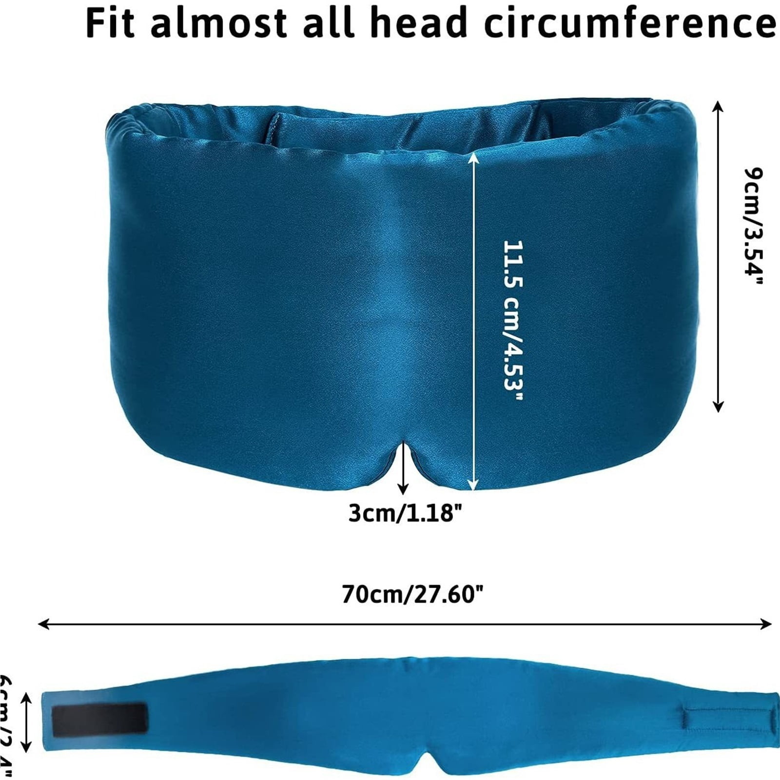 100% Mulberry Silk Sleep Mask, Large Eye Cover for Sleeping, Comfortable and Pressure-Free Sleeping Masks for Women Men, Completely Blackout