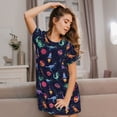 thumbnail image 3 of Balery Space Dinosaur Pattern Womens Short Sleeve Sleepshirt Scoopneck Cute Nightdress Comfy Nightgown Loungewear Dress, 3 of 6
