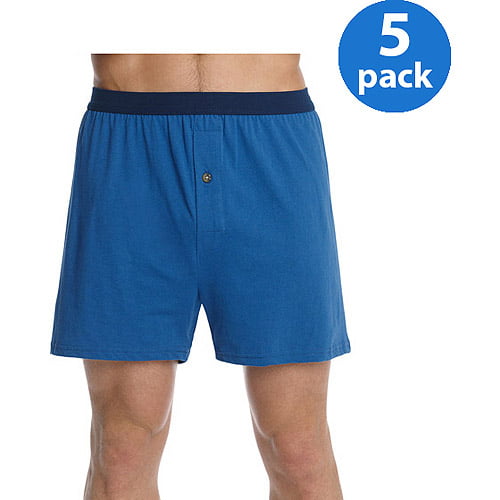 Hanes Big Men's FreshIQ Comfort Flex Waistband Knit Boxer 5-Pack, 2XL 