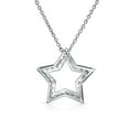 thumbnail image 2 of Bling Jewelry Womens Cubic Zirconia USA Patriotic Celestial Star Pendant Necklace Sterling Silver, 2 of 6