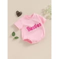 thumbnail image 3 of SUNSIOM Mother Daughter Matching Clothes, Letter Embroidery Short Sleeve Round Neck Romper T-Shirt for Summer, 3 of 7
