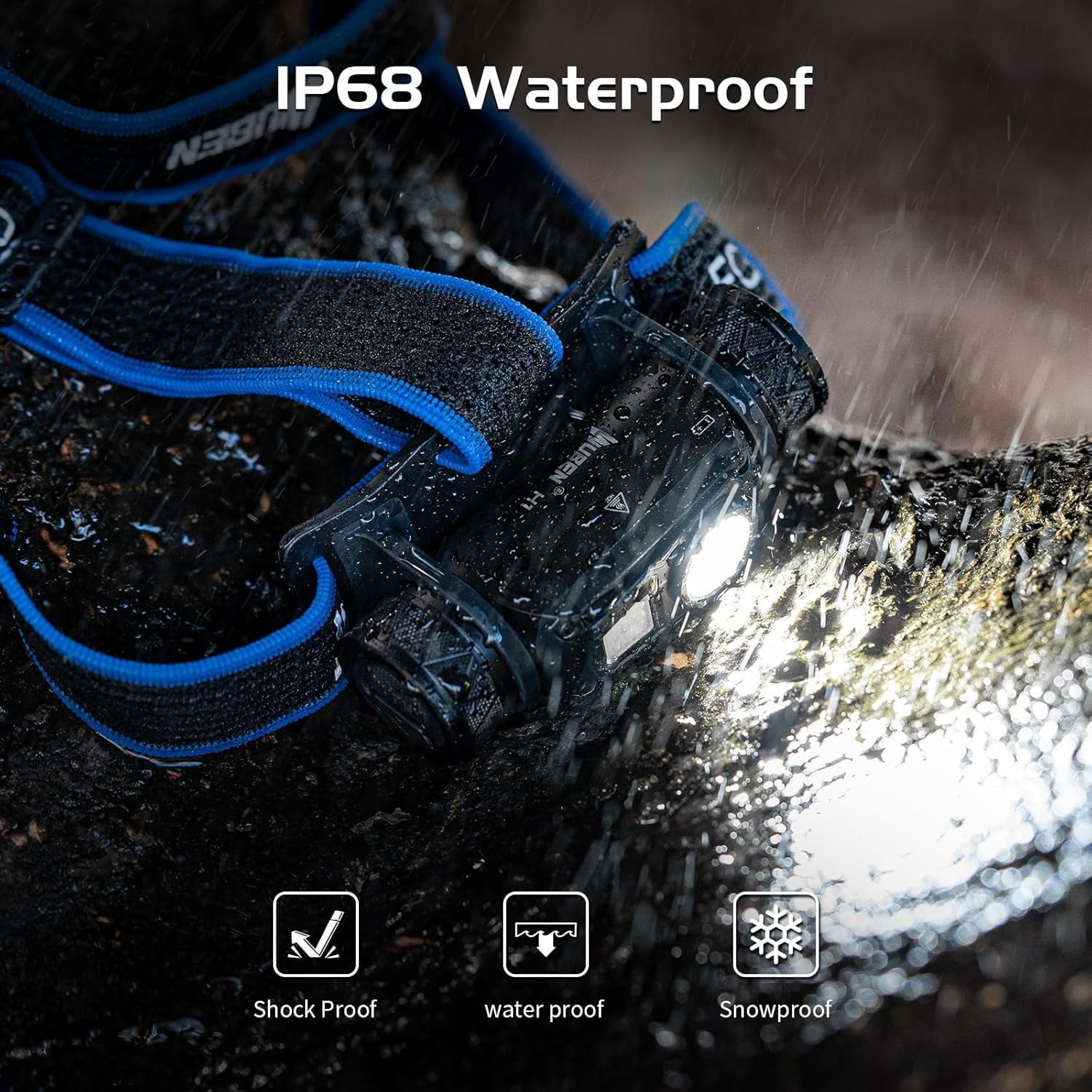 WUBEN H1 Pro Rechargeable Headlamp: 1200LM Ultra Bright LED, 11 Modes, 180° Adjustable IP66 Red Light for Outdoor Activities