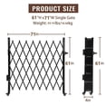 thumbnail image 3 of Juiluna Single Folding Security Door, 50" H x 43" W Portable Flexible Expandable Fence Gate, Steel Accordion Security Gate with 360°Rolling Wheel - Ideal for Courtyards, Garages, Gardens, 3 of 7
