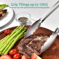 thumbnail image 2 of 18/8 Stainless Steel Kitchen Tongs: U-Taste 7+9+12 inch Heat Resistant Cooking Tong with Sturdy Metal Tips & Non Slip Silicone Handle & Smooth Locking for Serving BBQ (Set of 3, Aqua Sky), 2 of 9