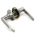 thumbnail image 4 of Villar Home Designs Door Lever Lara Satin Nickel Passage 6 Pack, 4 of 8