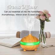 300ML Essential Oil Diffusers, Wood Grain Cool Mist Aromatherapy Humidifier Ultrasonic Air Cleaner Freshener Purifier Atomizer for Office Spa Baby Room Bedroom Fitness Room