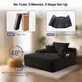 thumbnail image 5 of Oooh life 65 inch Convertible Lounge Chair Bed, Extra Large Floor Chair with 2 Cup Holders, Black Corduroy Sofa for Living Room, Bedroom, No Assembly, 5 of 5