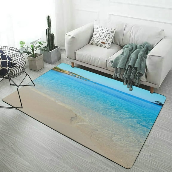 Ocean Waves Beach Blue Sea Carpet Rug for Home Living Room Bedroom Sofa Doormat Decor Area Rug Non-slip Mat