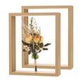 thumbnail image 1 of 2-Pack Dried Flower Frame, 8 x 10 Inch Double Acrylic Wooden Dried Flower Photo Floating Frame [Wood Color], 1 of 7